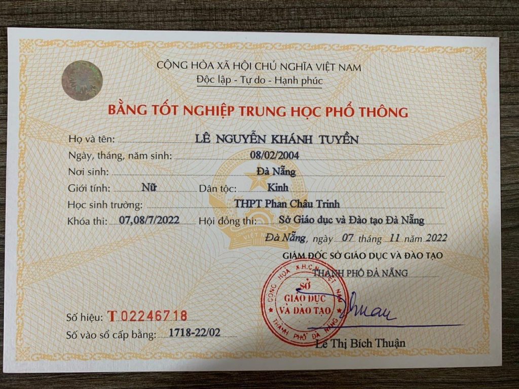 Làm bằng cấp 3 có hồ sơ gốc tại trưởng 2024